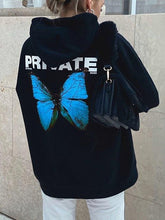 Autumn hoodied women butterfly printed lomg sleeve hoodies